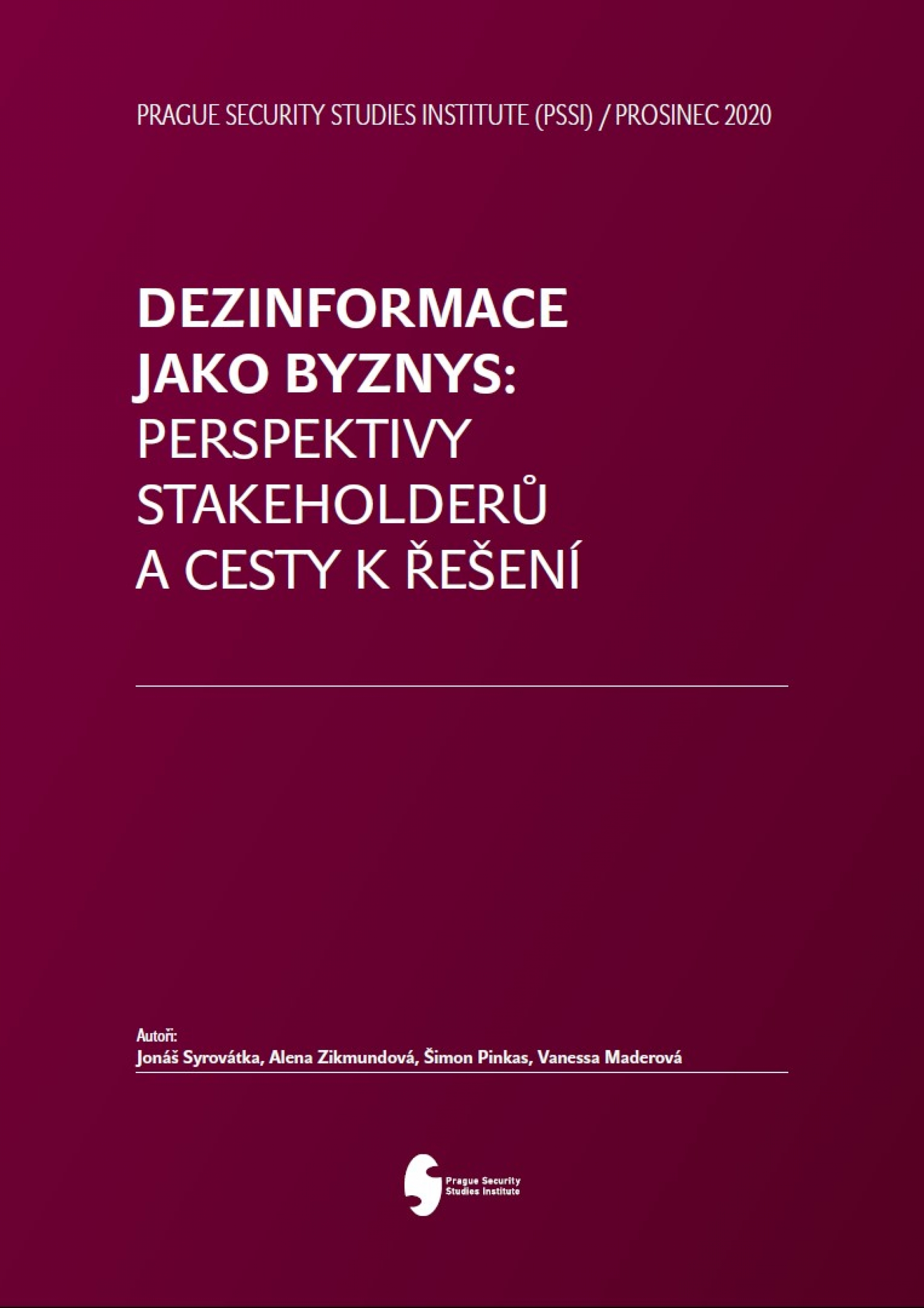 Dezinformace jako byznes Perspektivy Stakeholderu a cesty reseni Coverpage 